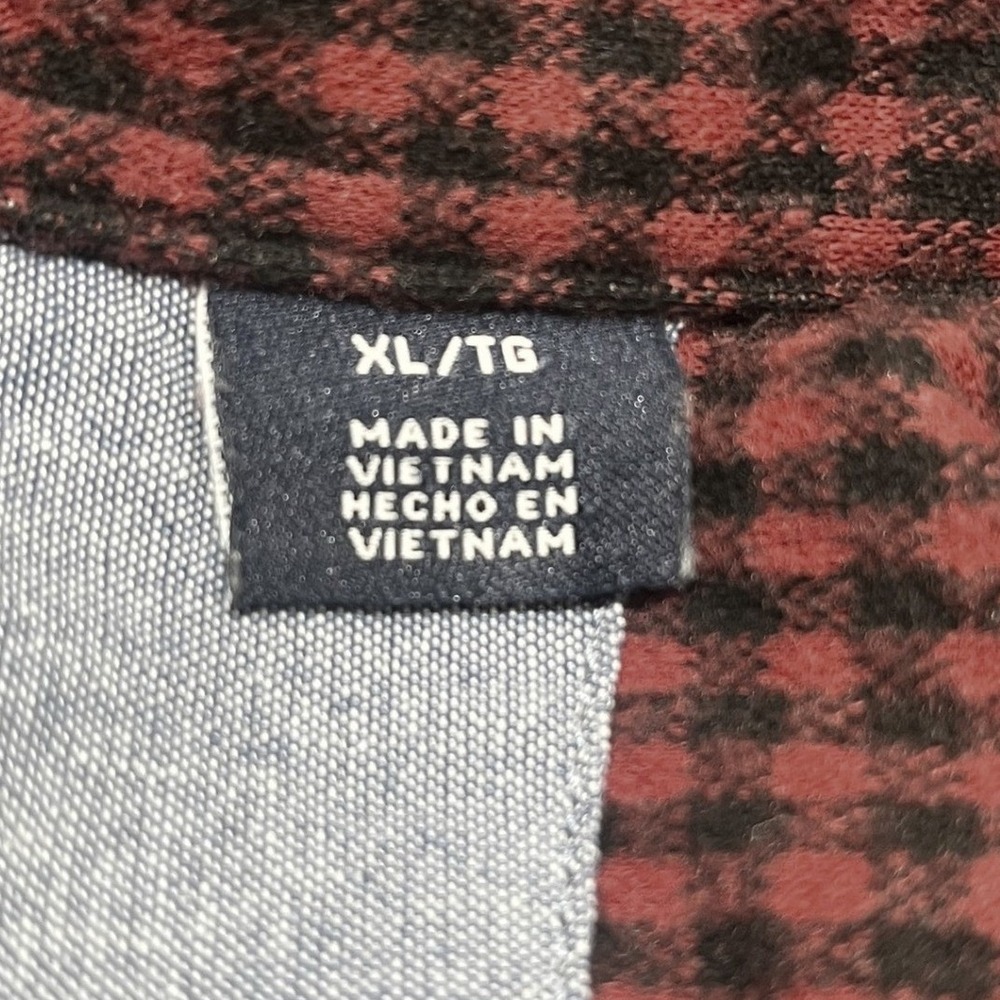 Chaps Heavy Red Black Plaid Lumber Jack Flannel Long Sleeve Shirt Size XL Men's - Picture 5 of 7